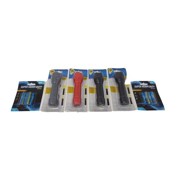 Tactical flashlight Adjustable Beam Super Bright Set Of 4 with batteries be prep - Picture 1 of 7